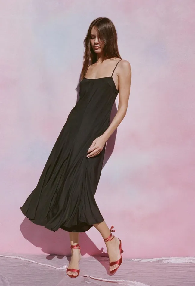 Sale Cristina Dress Matte Black Women Ciao Lucia Satin Dresses
