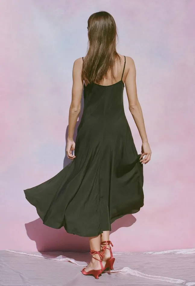 Sale Cristina Dress Matte Black Women Ciao Lucia Satin Dresses