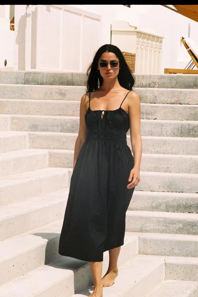Sale Gabriela Dress Black Cotton Women Ciao Lucia Black Dresses