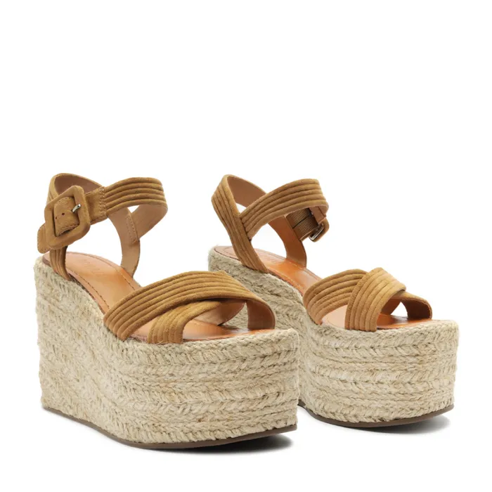 Sandals Blisse Nubuck Sandal Nude Caramel Schutz Shoes Platforms