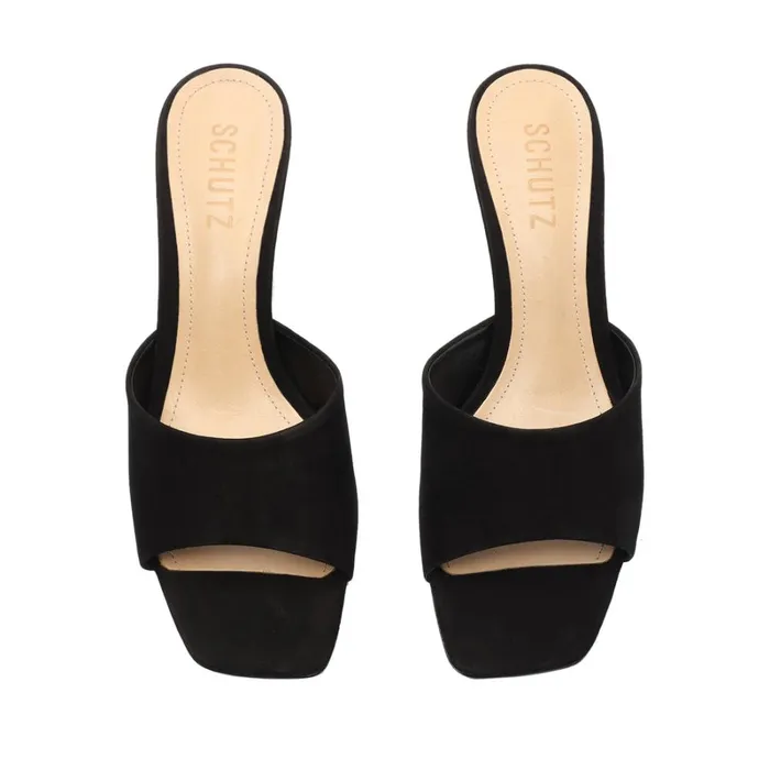 Sandals Dethalia Nubuck Leather Sandal Black Schutz Shoes Mule Sandals Dethalia Nubuck Leather Sandal Black Schutz Shoes Mule