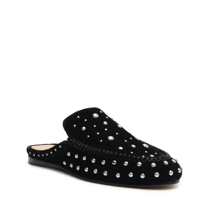 Sandals Evie Casual Suede Flat Black Schutz Shoes Mule