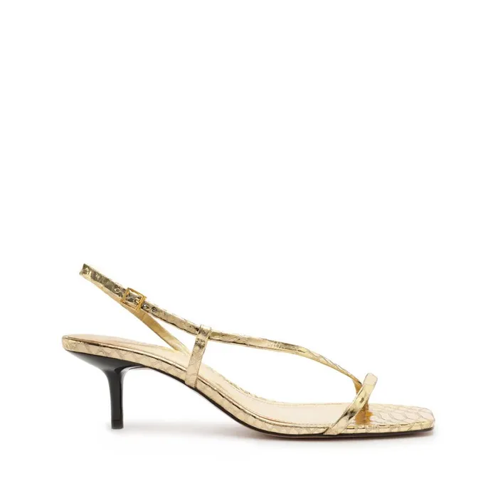 Sandals Heloise Metallic Leather Sandal Gold Schutz Shoes Stiletto Heels