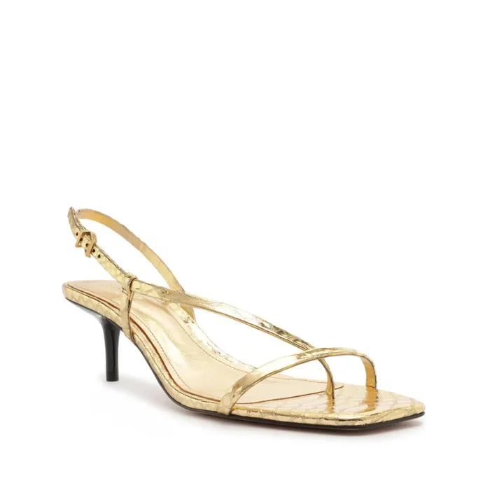 Sandals Heloise Metallic Leather Sandal Gold Schutz Shoes Stiletto Heels