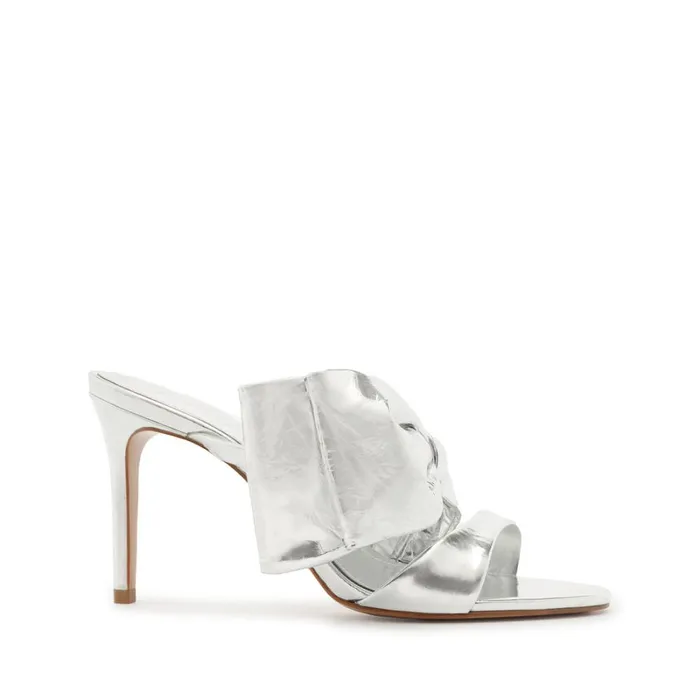 Sandals Judy High Smashed Metallic Sandal Silver Schutz Shoes Mule