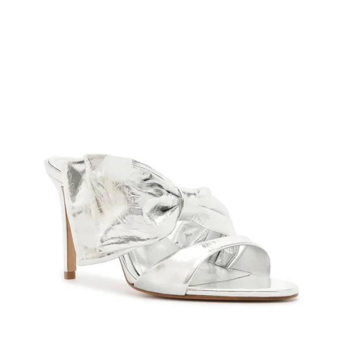 Sandals Judy High Smashed Metallic Sandal Silver Schutz Shoes Mule