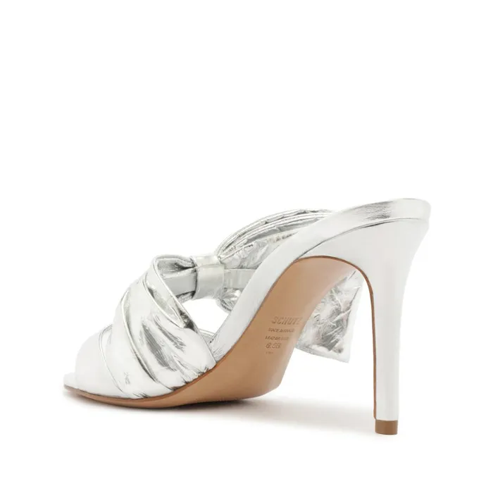 Sandals Judy High Smashed Metallic Sandal Silver Schutz Shoes Mule