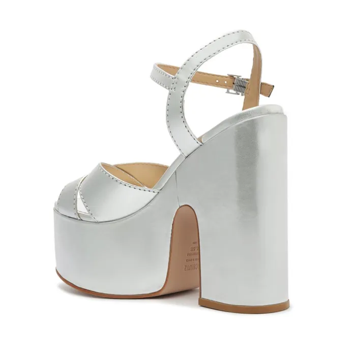Sandals Keefa Cutout Metallic Leather Sandal Silver Schutz Shoes Platforms Sandals Keefa Cutout Metallic Leather Sandal Silver Schutz Shoes Platforms