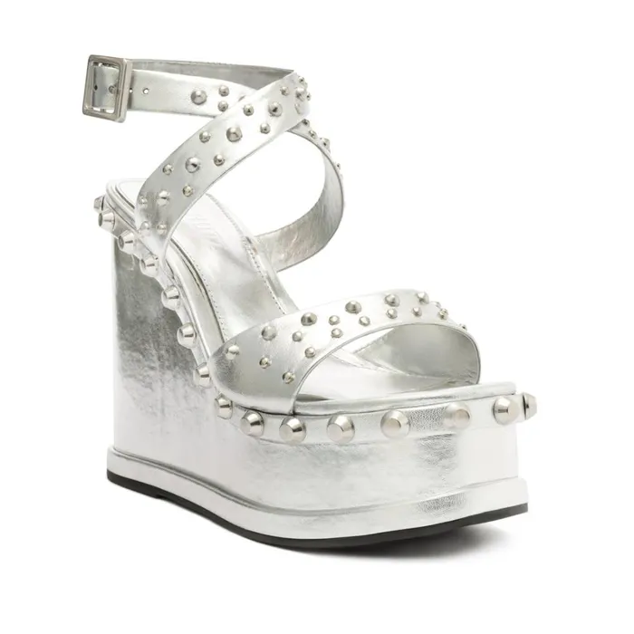 Sandals Lizzy Metallic Leather Sandal Silver Schutz Shoes Platforms