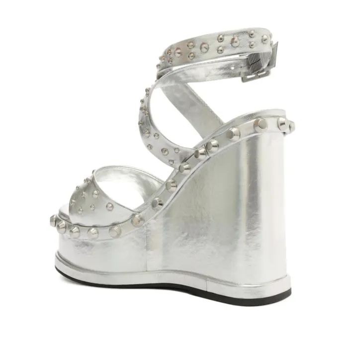 Sandals Lizzy Metallic Leather Sandal Silver Schutz Shoes Platforms