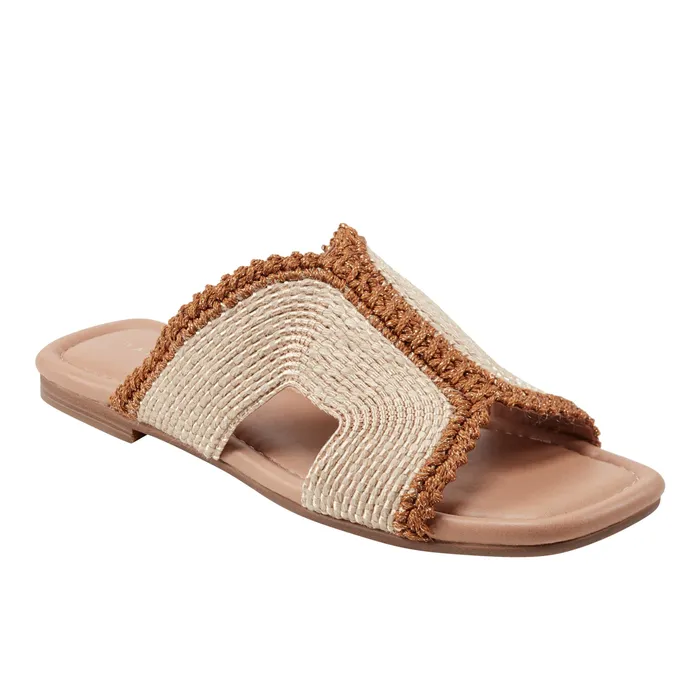 Sandals Marc Fisher Women Nashie Flat Sandal Light Natural Raffia