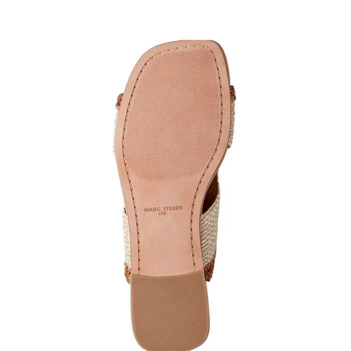 Sandals Marc Fisher Women Nashie Flat Sandal Light Natural Raffia