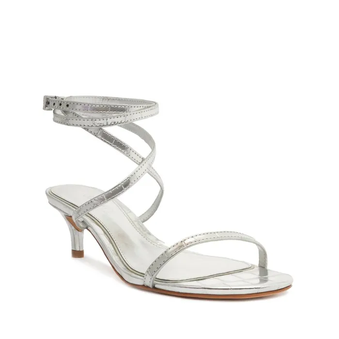 Sandals Sherry Leather Sandal Silver Schutz Shoes Stiletto Heels