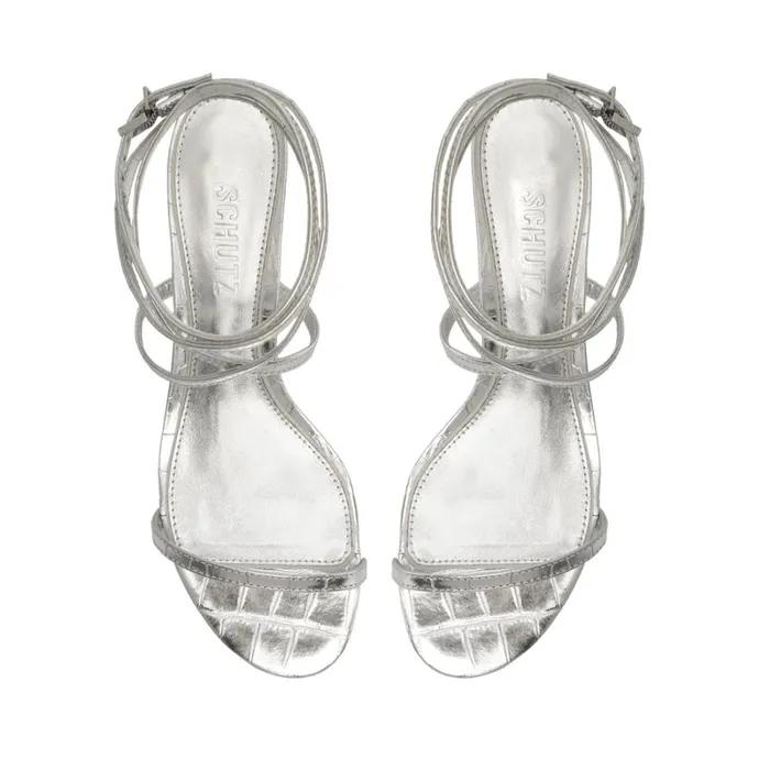 Sandals Sherry Leather Sandal Silver Schutz Shoes Stiletto Heels