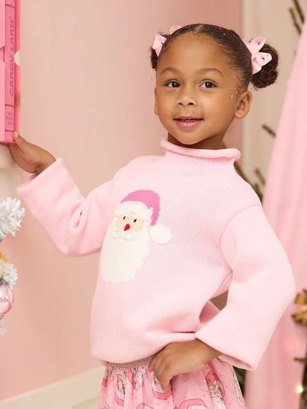 Santa Rollneck Sweater By MudPie Pink Girl Altar039d State Tops
