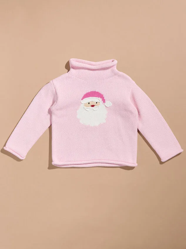 Santa Rollneck Sweater By MudPie Pink Girl Altar039d State Tops Santa Rollneck Sweater By MudPie Pink Girl Altar039d State Tops