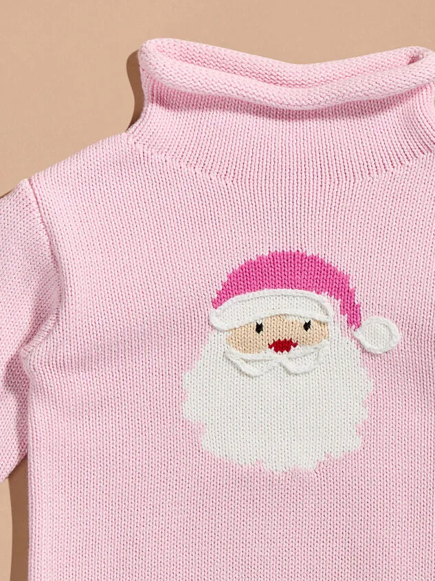 Santa Rollneck Sweater By MudPie Pink Girl Altar039d State Tops Santa Rollneck Sweater By MudPie Pink Girl Altar039d State Tops