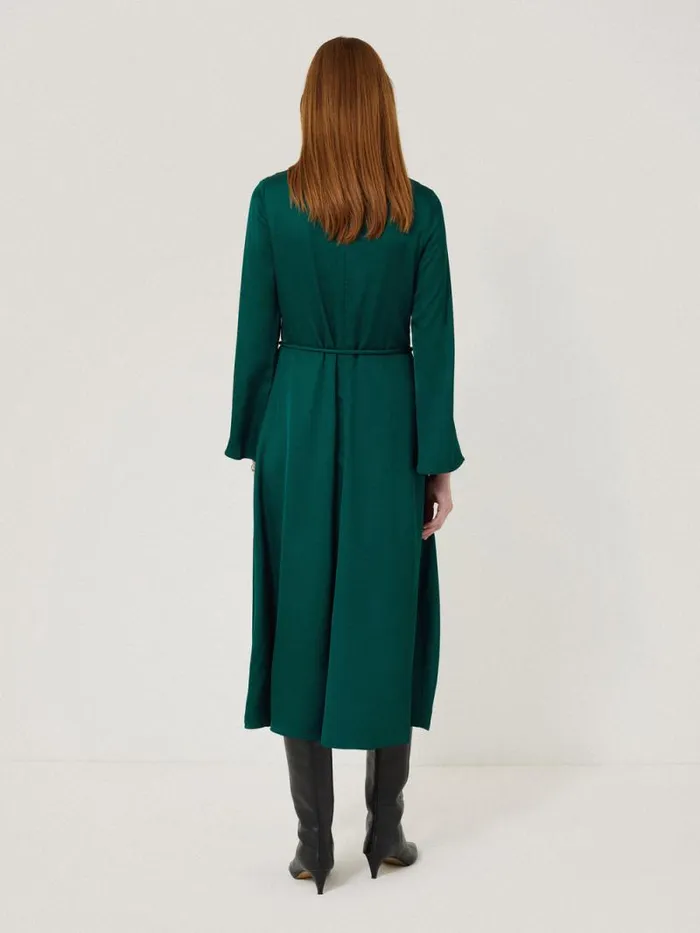 Satin Back Crepe Dress Green Women Jigsaw Party