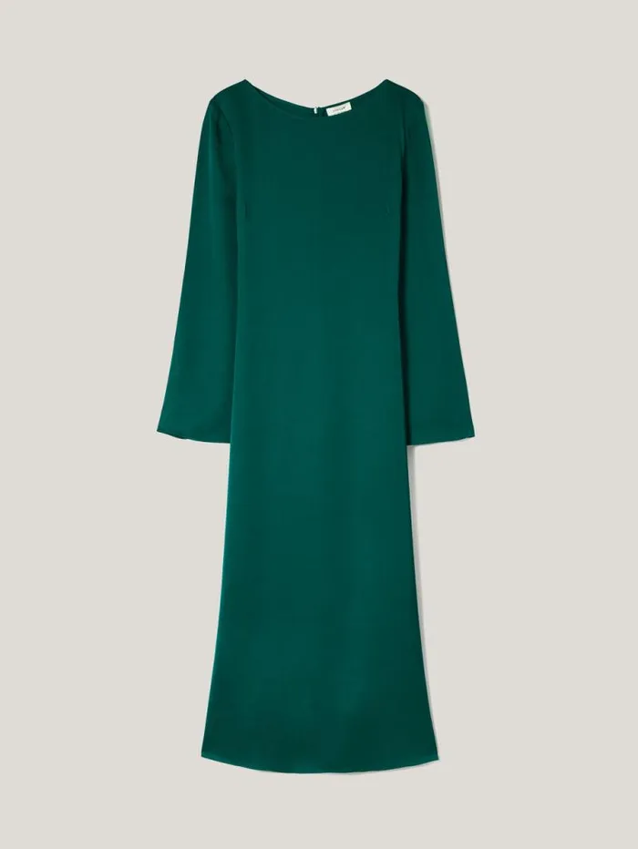 Satin Back Crepe Dress Green Women Jigsaw Party