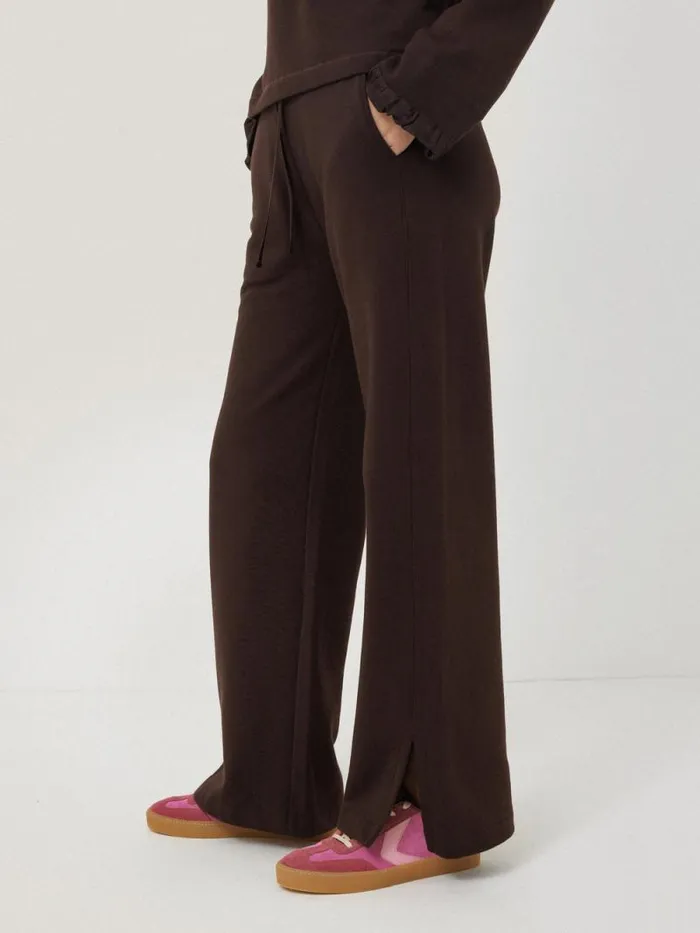 Satin Waistband Jersey Joggers Chocolate Women Jigsaw Pyjamas and Loungewear