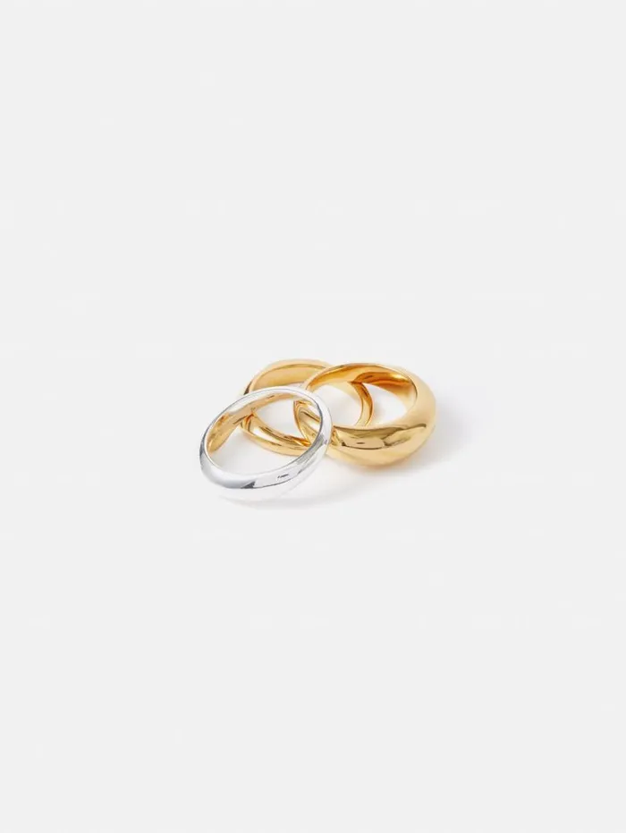 Sculptural Ring Set Multi Women Jigsaw Jewellery