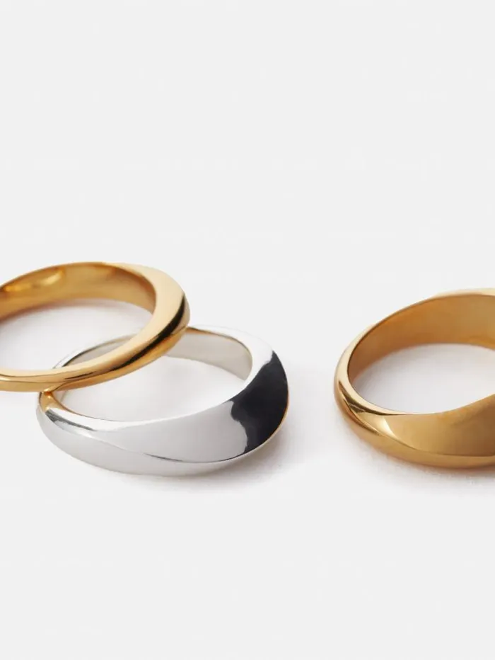 Sculptural Ring Set Multi Women Jigsaw Jewellery