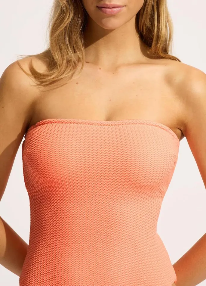 Seafolly Bandeau Women Sea Dive DD Bandeau One Piece 8211 Peach Pink