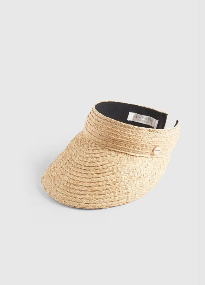 Seafolly Beach Hats Women Raffia Visor 8211 Natural
