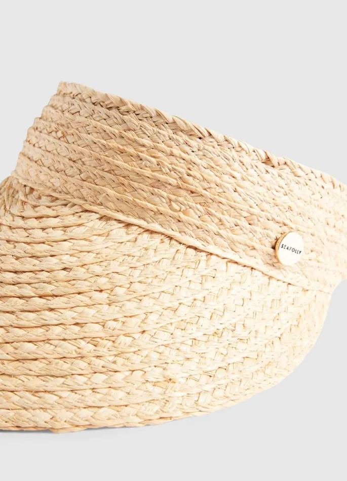 Seafolly Beach Hats Women Raffia Visor 8211 Natural