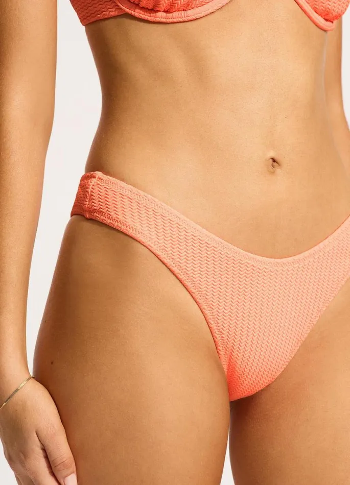 Seafolly Brazilian Women Sea Dive High Cut Rio Bikini Bottom 8211 Peach Pink