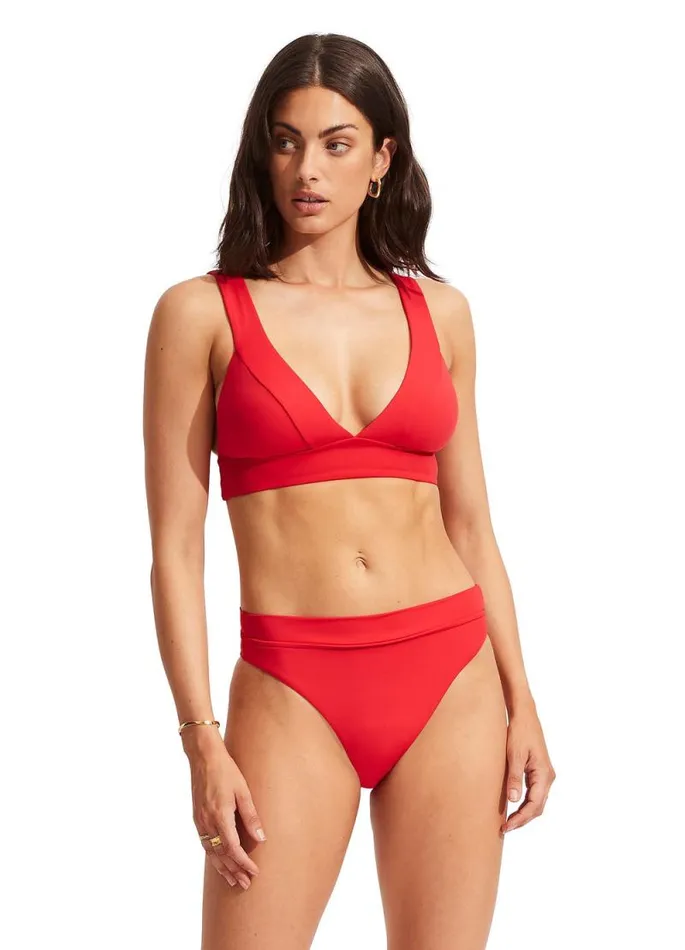 Seafolly High Cut Women Seafolly Collective High Rise Pant 8211 Chilli Red