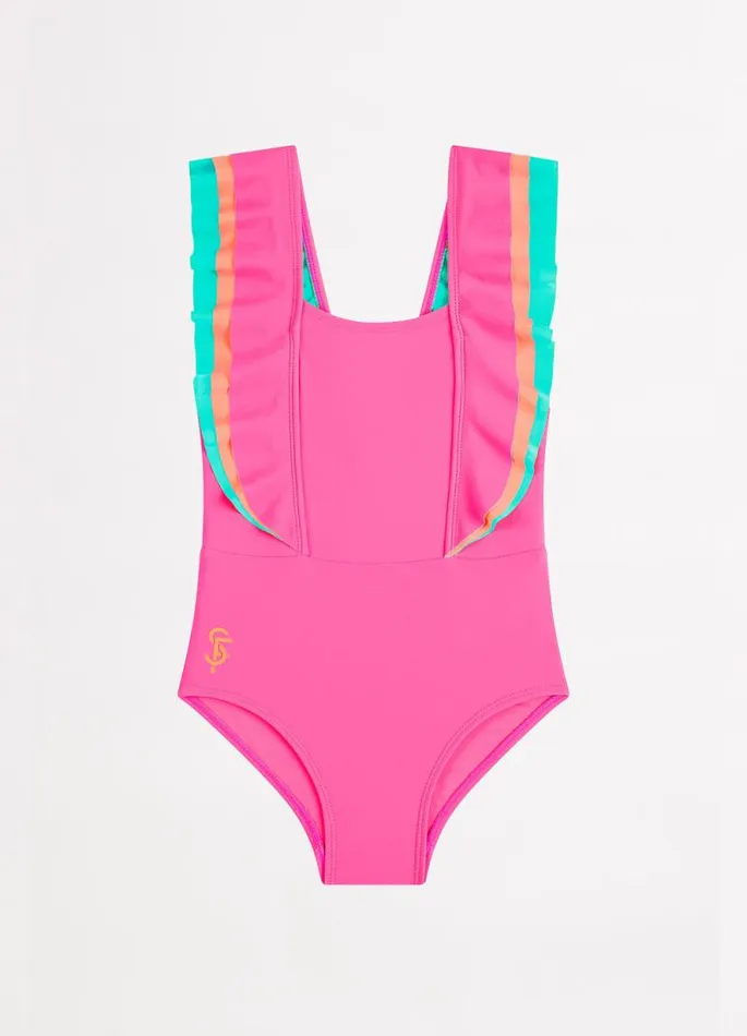 Seafolly Toddler and Girls 007 Years Girls Essentials Girls Colour Blocked One Piece 8211 Peony Seafolly Toddler and Girls 007 Years Girls Essentials Girls Colour Blocked One Piece 8211 Peony