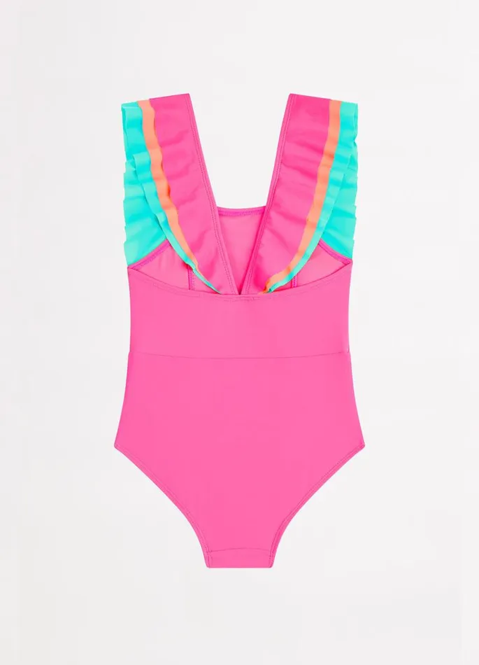 Seafolly Toddler and Girls 007 Years Girls Essentials Girls Colour Blocked One Piece 8211 Peony Seafolly Toddler and Girls 007 Years Girls Essentials Girls Colour Blocked One Piece 8211 Peony