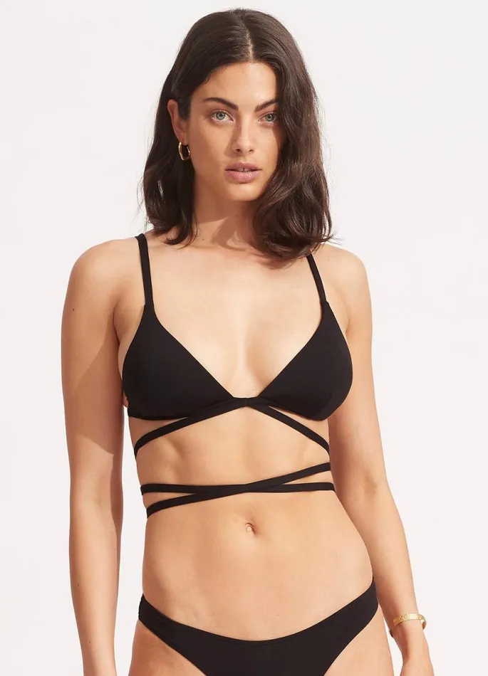 Seafolly Triangle Women Seafolly Collective Tri Bra With Wrap Around Strap 8211 Black