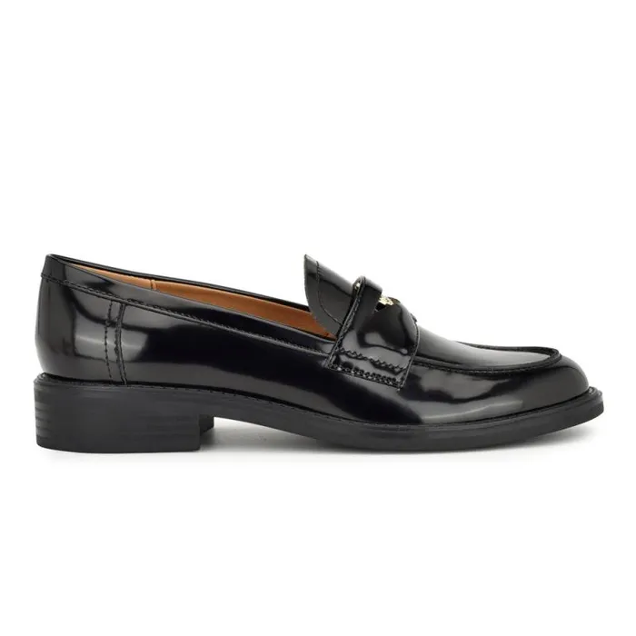 Seeme Penny Loafers Black Patent Women Nine West Flats