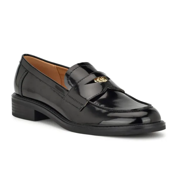 Seeme Penny Loafers Black Patent Women Nine West Flats Seeme Penny Loafers Black Patent Women Nine West Flats