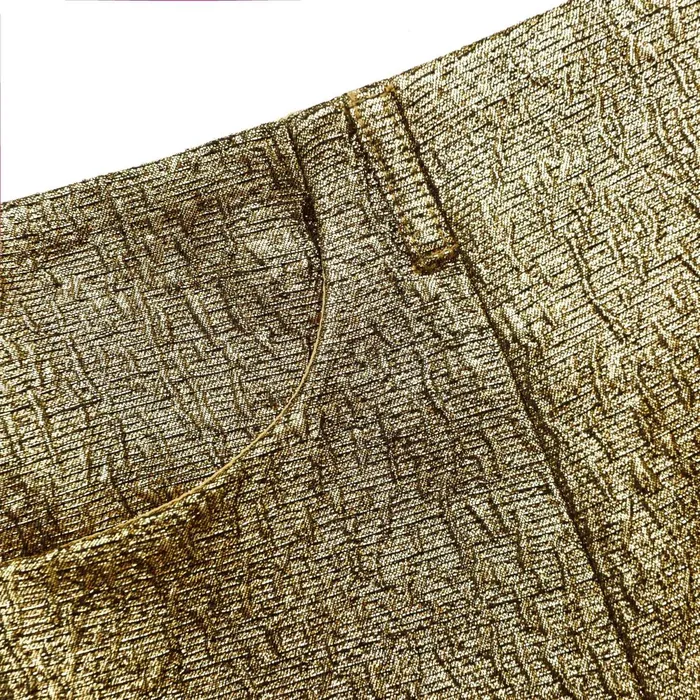 Self Portrait Bottoms Women Gold Metallic Jacquard Skort