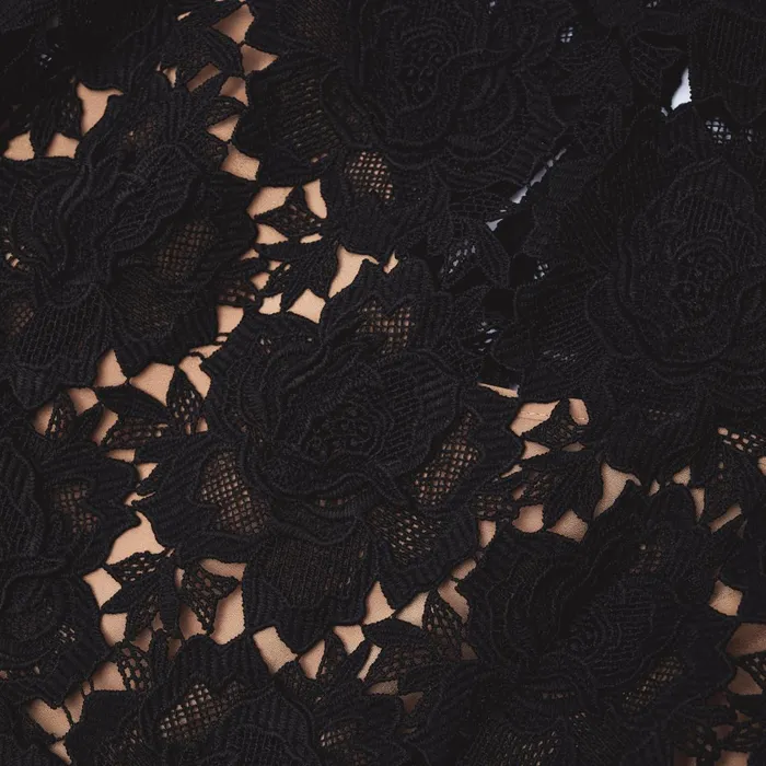 Self Portrait Dresses Women Black Flower Lace Midi Dress Black