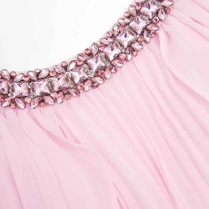 Self Portrait Dresses Women Pink Chiffon Cape Midi Dress Pink