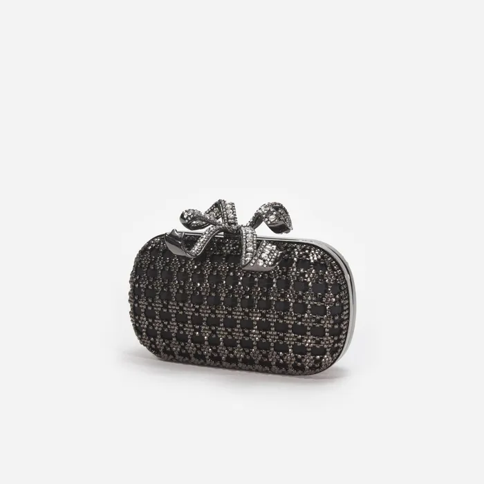 Self Portrait Handbags Women Black Crystal Clutch Bag
