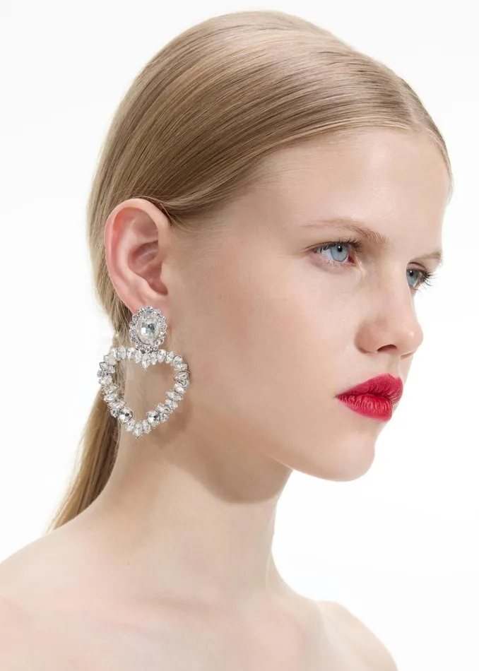 Self Portrait Jewellery Women Crystal Heart Earrings