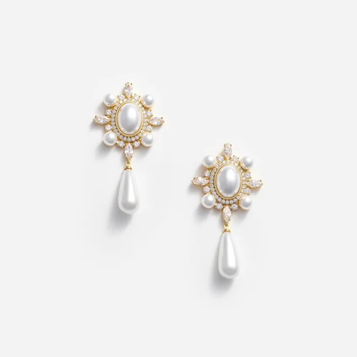 Self Portrait Jewellery Women Gold Pearl Droplet Earrings