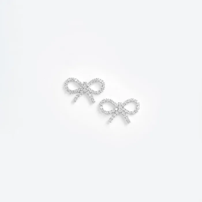 Self Portrait Jewellery Women Mini Bow Crystal Earrings
