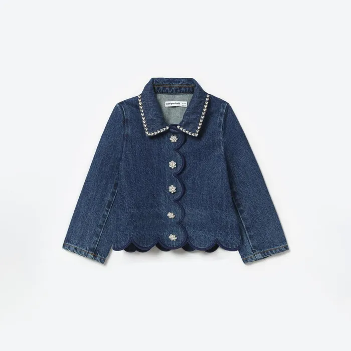 Self Portrait Kids Blue Denim Jacket