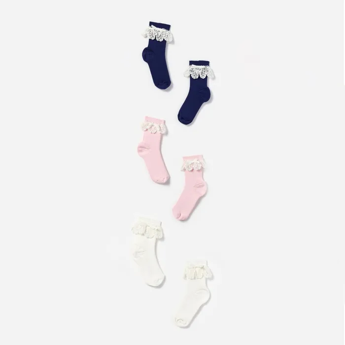 Self Portrait Kids Lace Trim Bow Socks