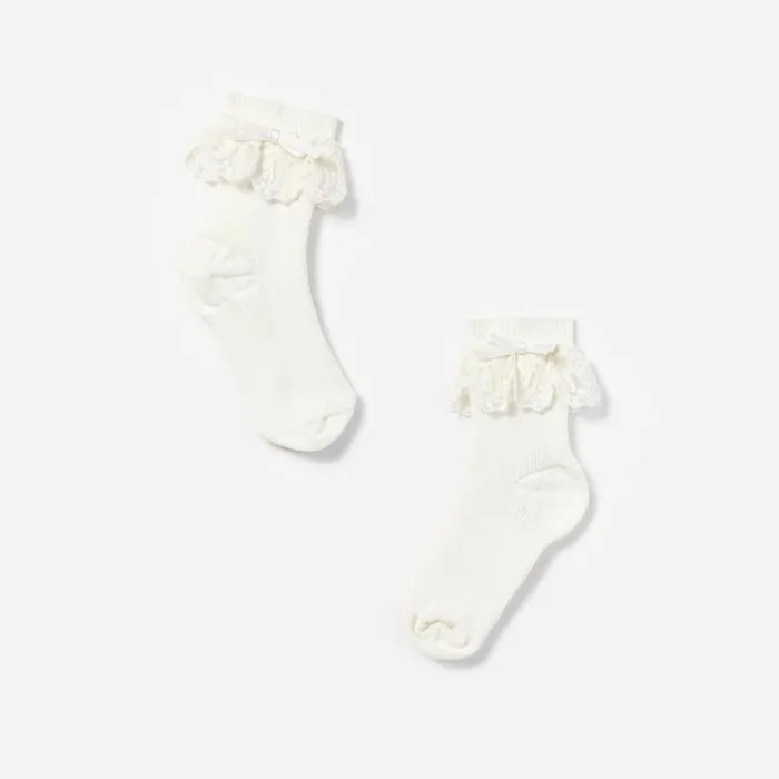 Self Portrait Kids Lace Trim Bow Socks Self Portrait Kids Lace Trim Bow Socks