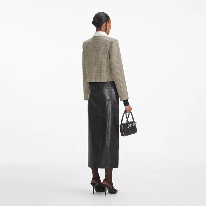 Self Portrait Outerwear Women Check Wool Jacket