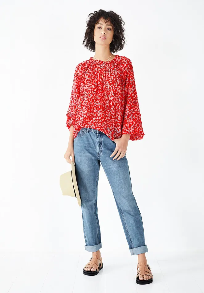 Shirts and Blouses Women Hush Violette Printed Top Spring Blossom Red
