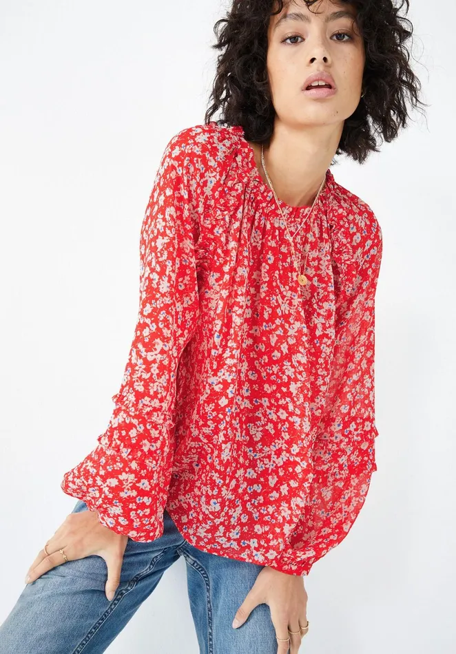 Shirts and Blouses Women Hush Violette Printed Top Spring Blossom Red