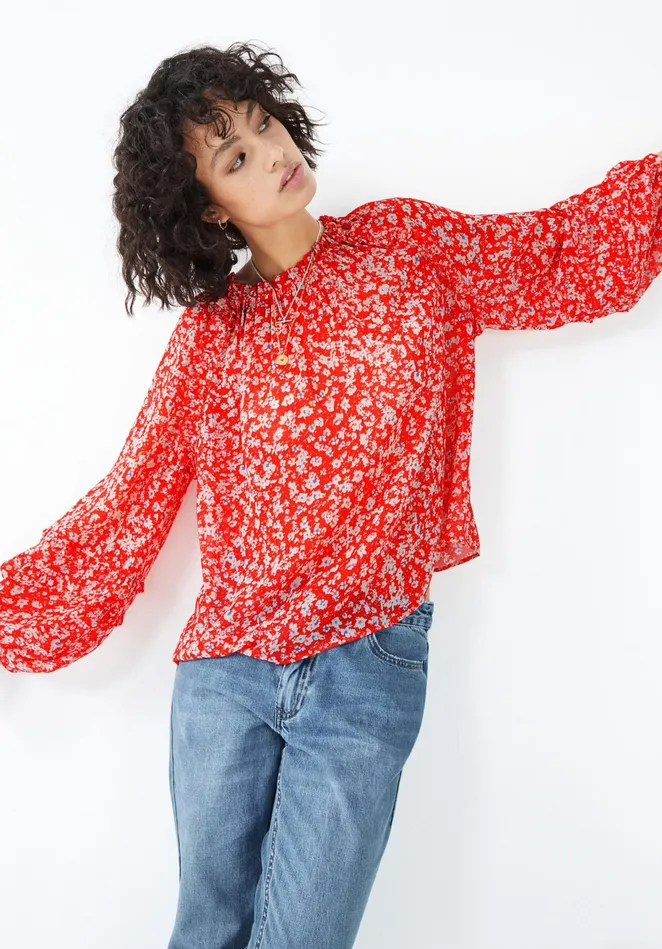 Shirts and Blouses Women Hush Violette Printed Top Spring Blossom Red